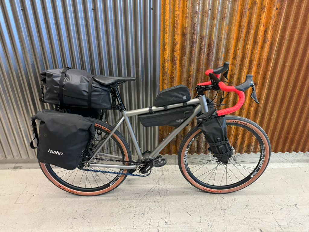 Custom titanium touring bike pinion